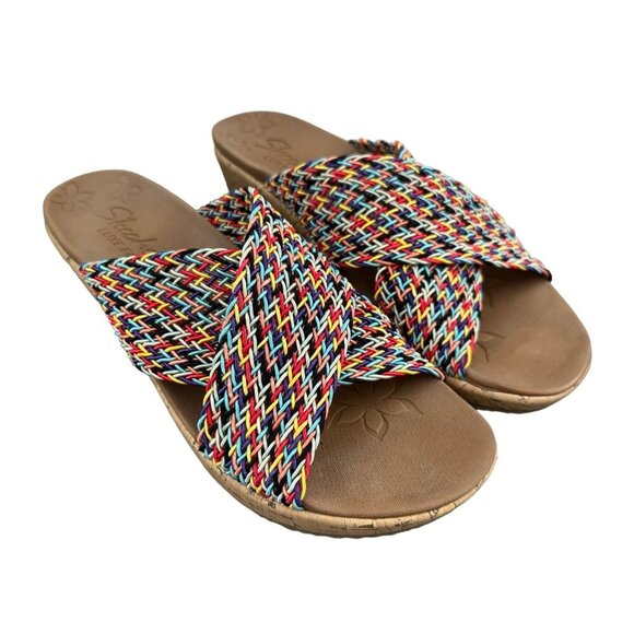 Skechers Beverlee Vacation Mode Wedge Slide Sandal Rainbow Women's Size 9 - Picture 9 of 11